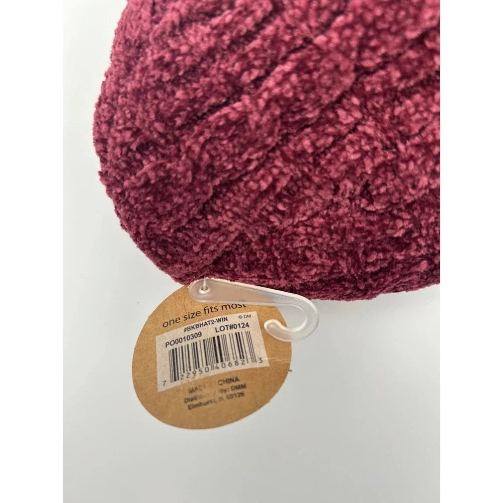 Britts Knits Beyond Soft Hat Burgundy Wine Chenille Ribbed Beanie NWT  Vintage